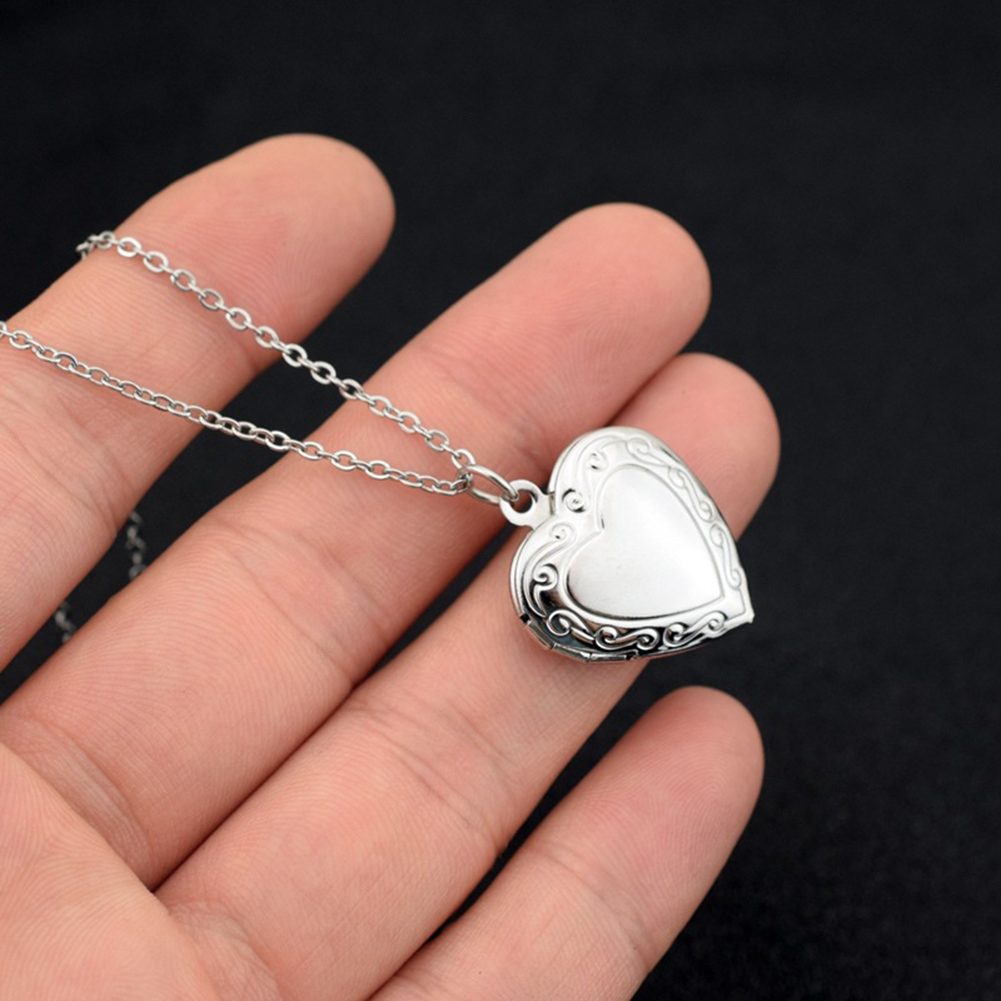 Heart Locket Necklace Photo - 1 Heart Shaped Photo Frame Pendant