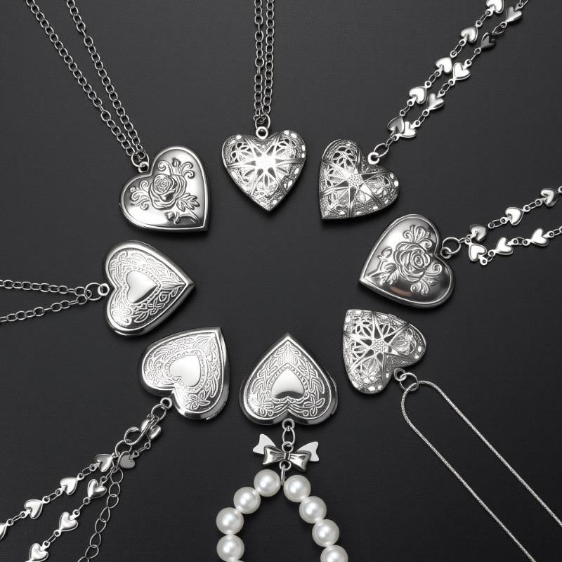 Heart Locket Necklace Photo - Gothic Heart Necklace Women Vintage Carved