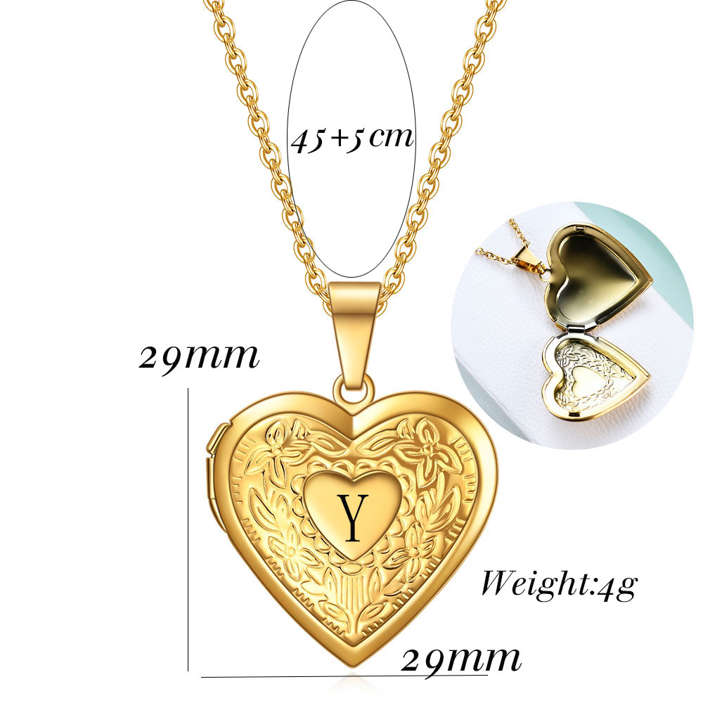 Custom Initial Heart Locket Ne - Heart Locket Necklace Photo 评论和价格
