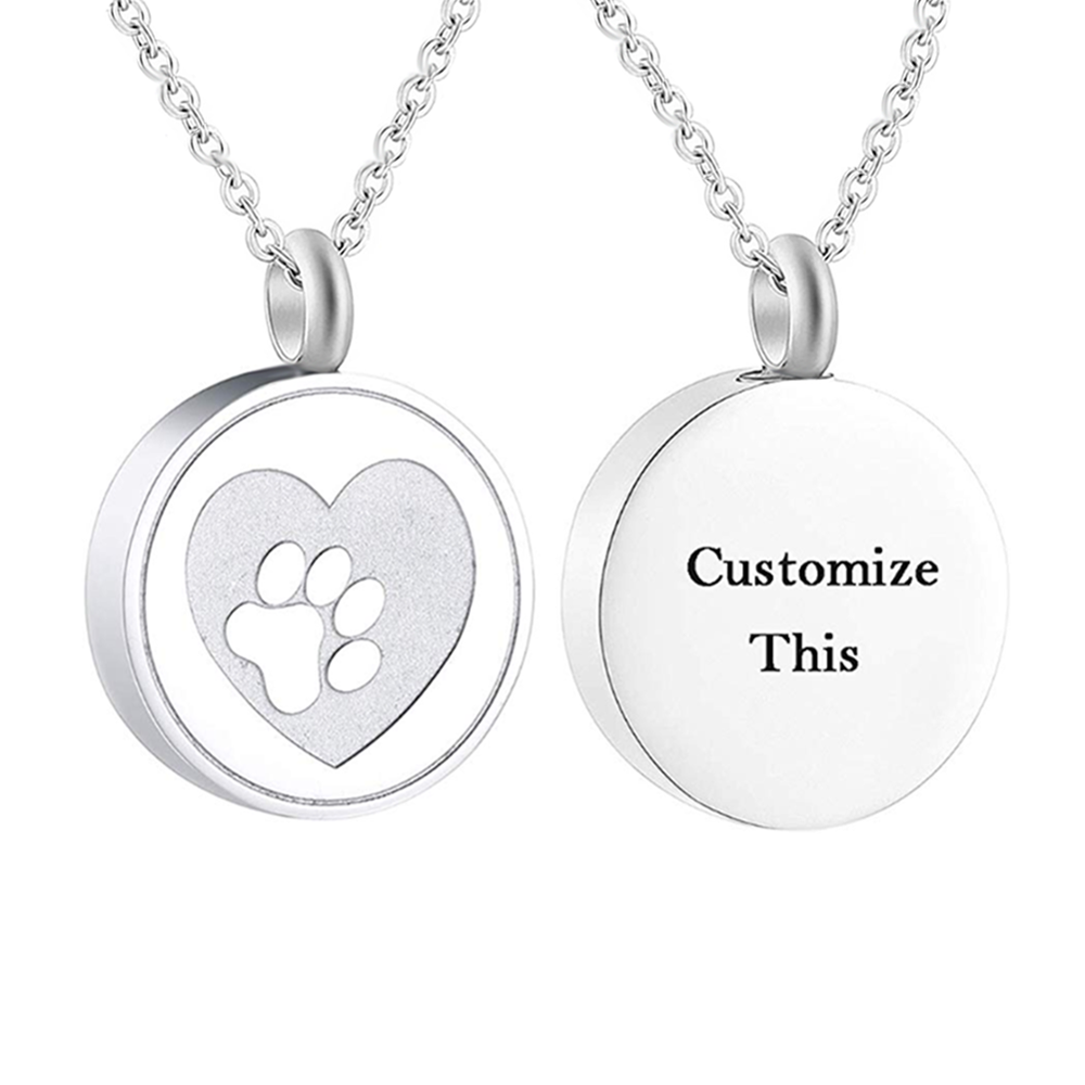 Free Engrave Pet Paw Print Hea - Heart Locket Necklace Photo 评论和价格