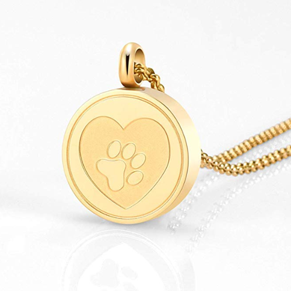 Free Engrave Pet Paw Print Hea - Heart Locket Necklace Photo 评论和价格