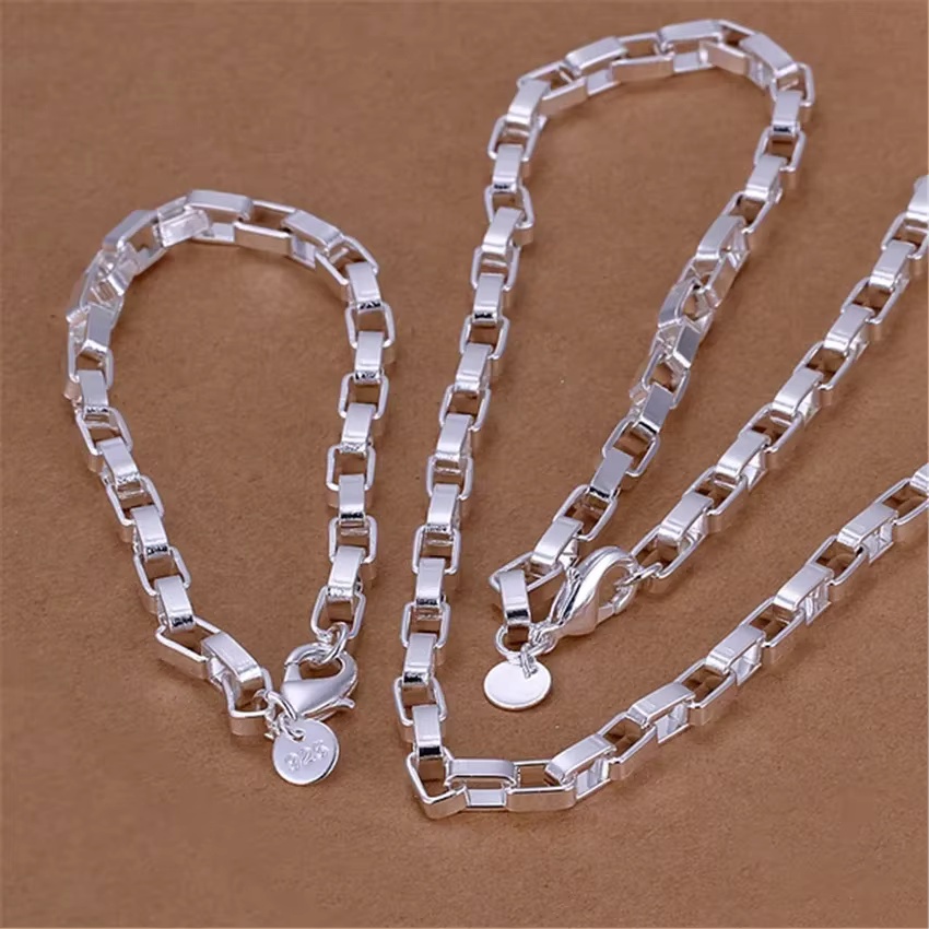 925 Sterling Silver Classic 5M - 925 Sterling Silver Chain Necklace Men 评论和价格