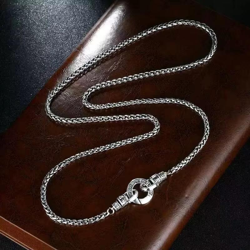 New 925 Sterling Silver Neckla - 925 Sterling Silver Chain Necklace Men 评论和价格