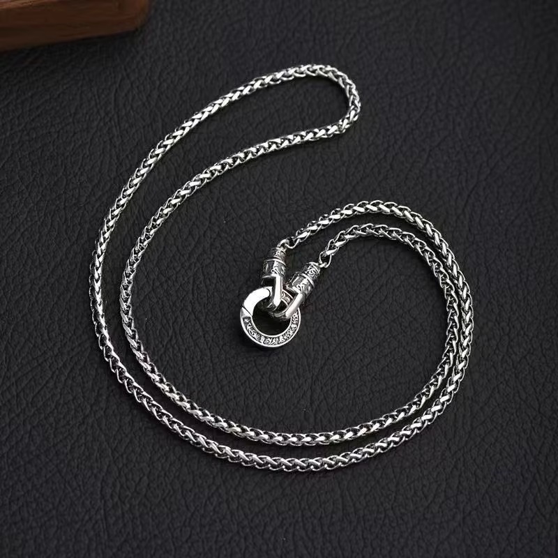 New 925 Sterling Silver Neckla - 925 Sterling Silver Chain Necklace Men 评论和价格