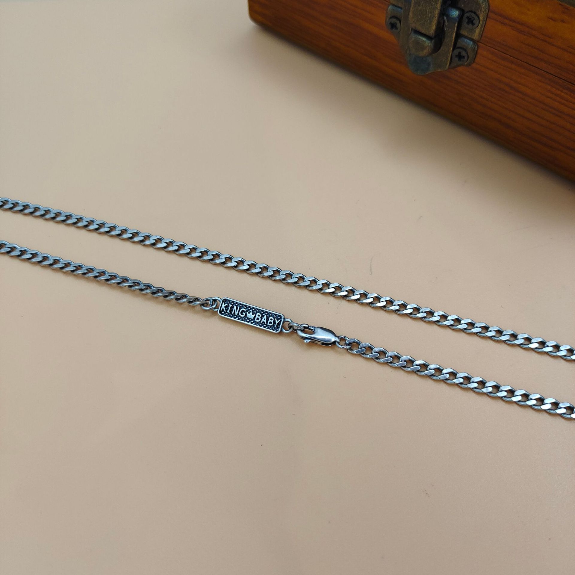 S925 sterling silver trendy pe - 925 Sterling Silver Chain Necklace Men 评论和价格