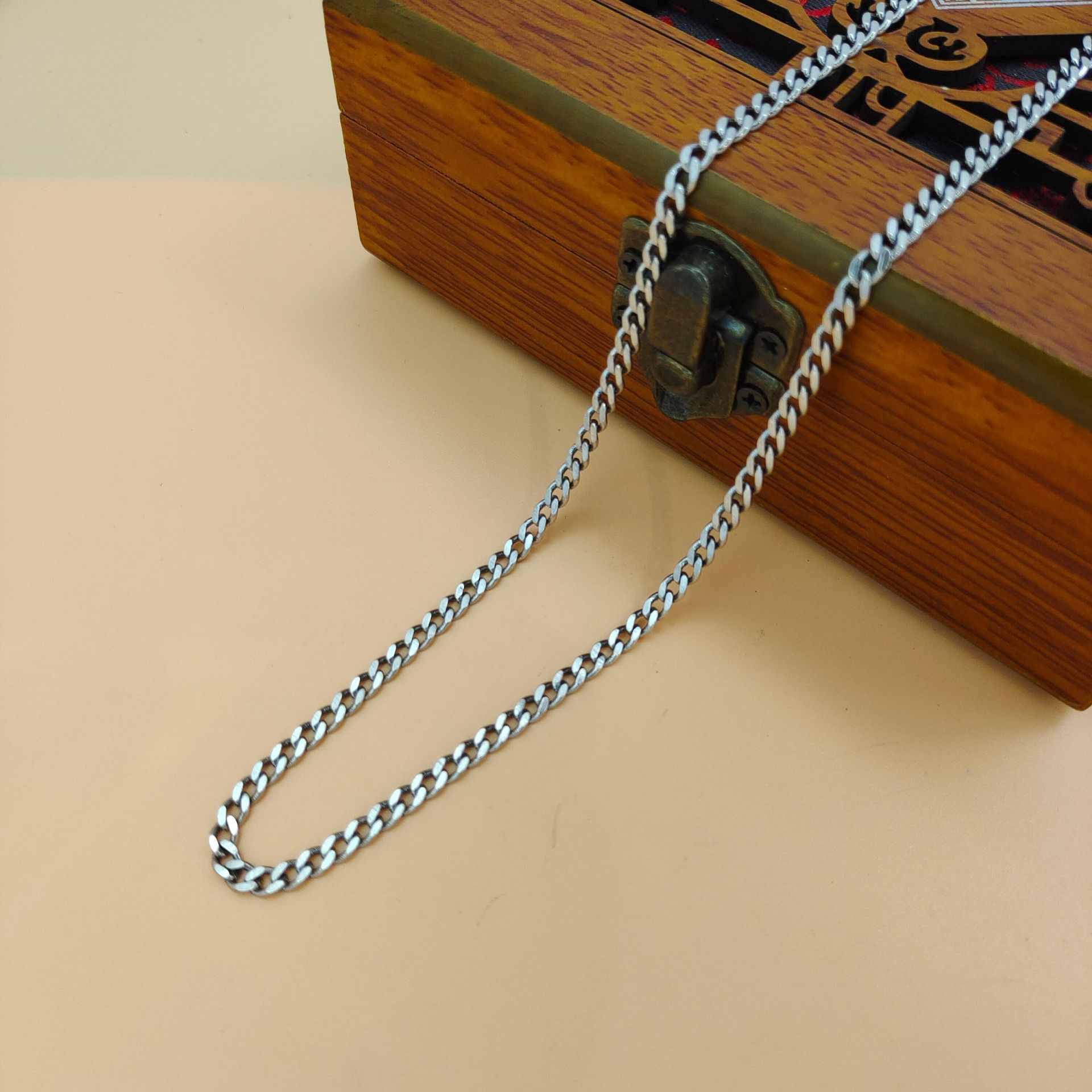 S925 sterling silver trendy pe - 925 Sterling Silver Chain Necklace Men 评论和价格